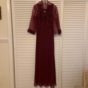 Alex Evenings Plum Floor Length Gown